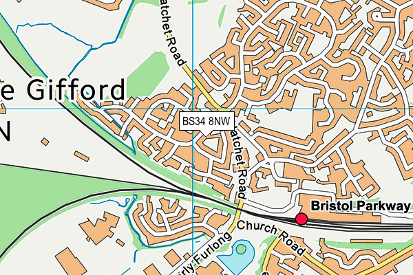 BS34 8NW map - OS VectorMap District (Ordnance Survey)