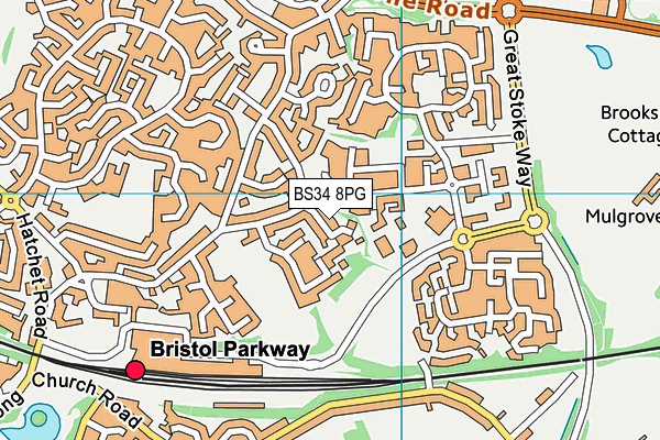 BS34 8PG map - OS VectorMap District (Ordnance Survey)