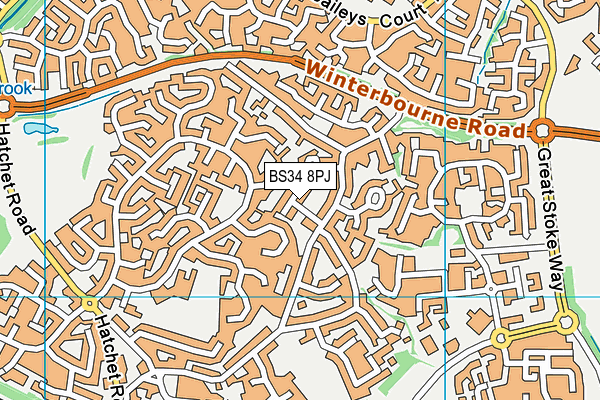 BS34 8PJ map - OS VectorMap District (Ordnance Survey)