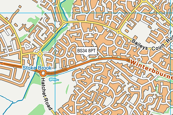 BS34 8PT map - OS VectorMap District (Ordnance Survey)
