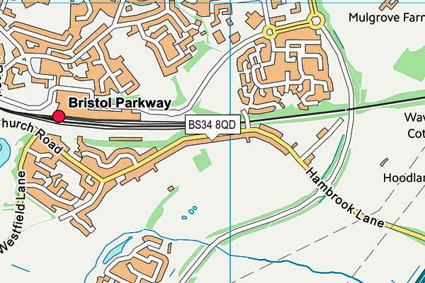 BS34 8QD map - OS VectorMap District (Ordnance Survey)