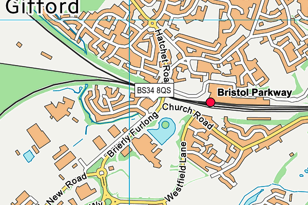 BS34 8QS map - OS VectorMap District (Ordnance Survey)