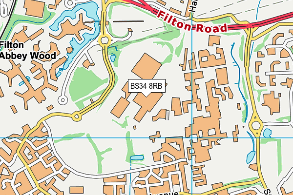 Wallscourt Farm Gym map (BS34 8RB) - OS VectorMap District (Ordnance Survey)