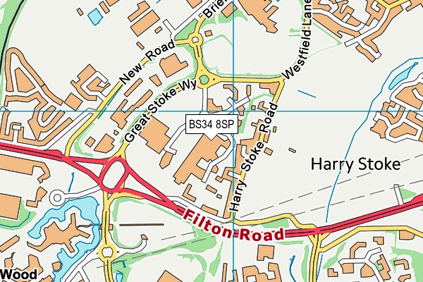 Everlast Gyms (Bristol Filton) map (BS34 8SP) - OS VectorMap District (Ordnance Survey)