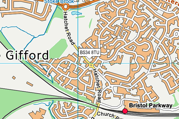 BS34 8TU map - OS VectorMap District (Ordnance Survey)