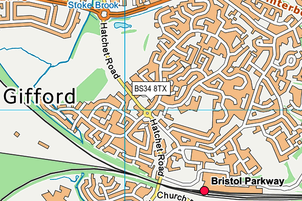 BS34 8TX map - OS VectorMap District (Ordnance Survey)