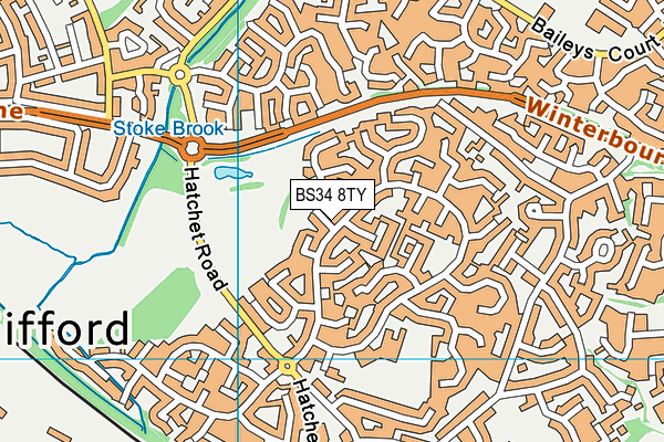 BS34 8TY map - OS VectorMap District (Ordnance Survey)