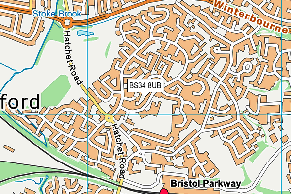 BS34 8UB map - OS VectorMap District (Ordnance Survey)