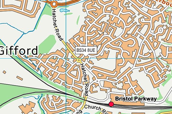 BS34 8UE map - OS VectorMap District (Ordnance Survey)