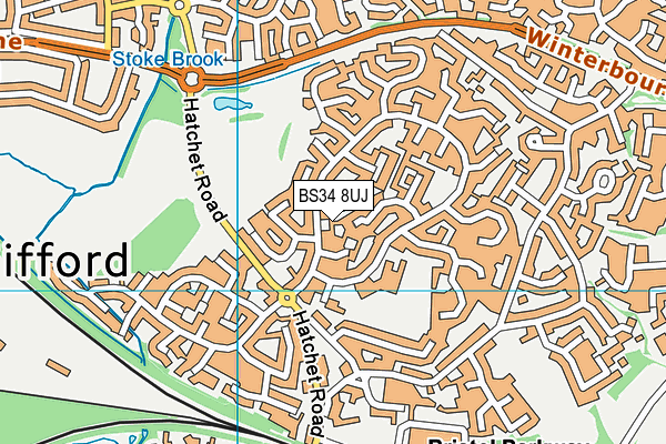 BS34 8UJ map - OS VectorMap District (Ordnance Survey)