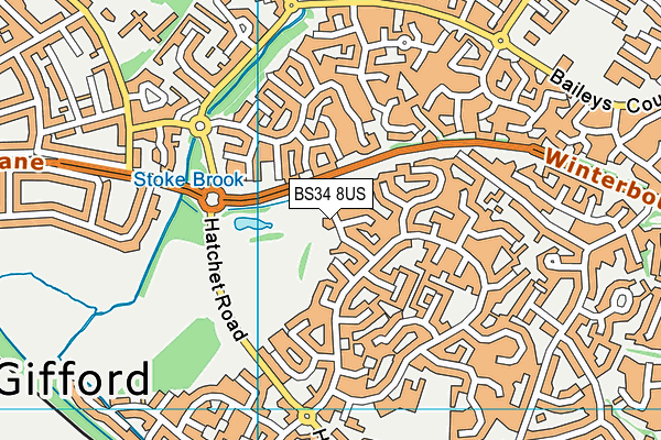 BS34 8US map - OS VectorMap District (Ordnance Survey)