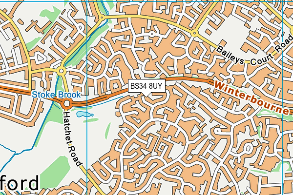 BS34 8UY map - OS VectorMap District (Ordnance Survey)