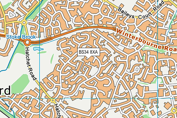 BS34 8XA map - OS VectorMap District (Ordnance Survey)