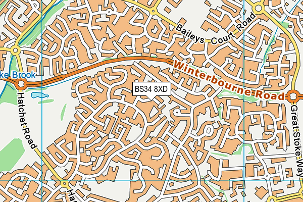 BS34 8XD map - OS VectorMap District (Ordnance Survey)