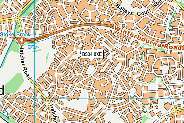 BS34 8XE map - OS VectorMap District (Ordnance Survey)