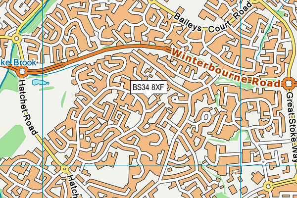 BS34 8XF map - OS VectorMap District (Ordnance Survey)