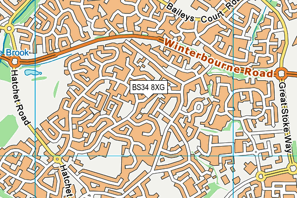 BS34 8XG map - OS VectorMap District (Ordnance Survey)