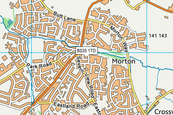 BS35 1TD map - OS VectorMap District (Ordnance Survey)