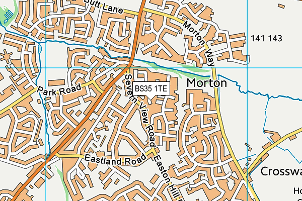 BS35 1TE map - OS VectorMap District (Ordnance Survey)