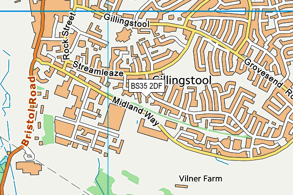 BS35 2DF map - OS VectorMap District (Ordnance Survey)
