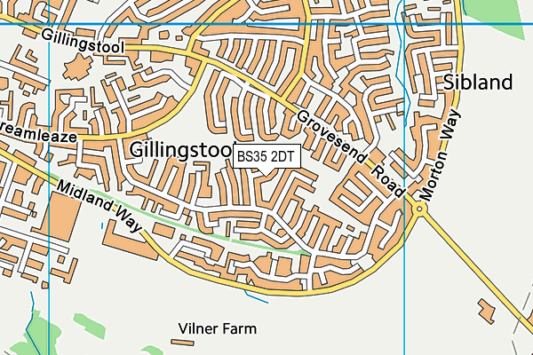 BS35 2DT map - OS VectorMap District (Ordnance Survey)