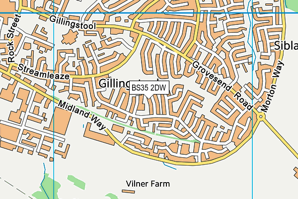 BS35 2DW map - OS VectorMap District (Ordnance Survey)