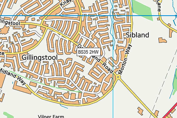 BS35 2HW map - OS VectorMap District (Ordnance Survey)