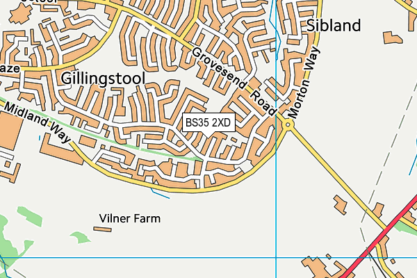 BS35 2XD map - OS VectorMap District (Ordnance Survey)