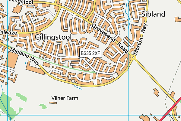 BS35 2XF map - OS VectorMap District (Ordnance Survey)