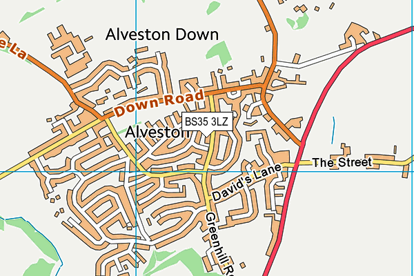 BS35 3LZ map - OS VectorMap District (Ordnance Survey)