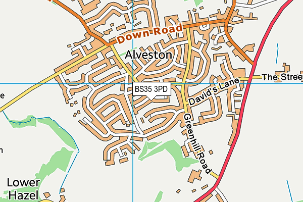 BS35 3PD map - OS VectorMap District (Ordnance Survey)