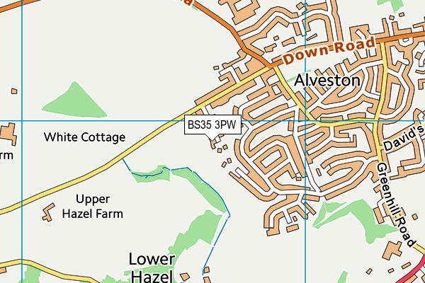 BS35 3PW map - OS VectorMap District (Ordnance Survey)