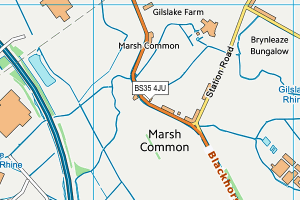Marsh Common Lane Sports Ground (Closed) map (BS35 4JU) - OS VectorMap District (Ordnance Survey)