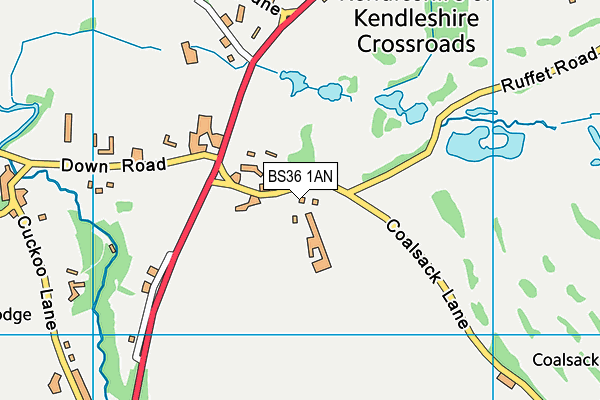 BS36 1AN map - OS VectorMap District (Ordnance Survey)