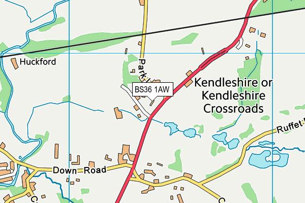 BS36 1AW map - OS VectorMap District (Ordnance Survey)