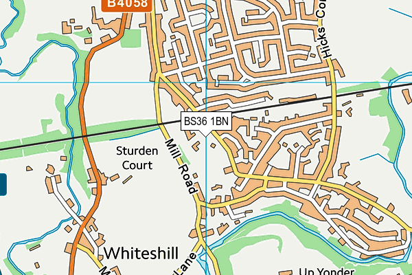 Bethesda Winterbourne Down Methodist Church map (BS36 1BN) - OS VectorMap District (Ordnance Survey)