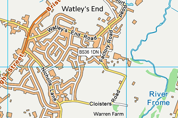 BS36 1DN map - OS VectorMap District (Ordnance Survey)