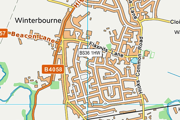 BS36 1HW map - OS VectorMap District (Ordnance Survey)
