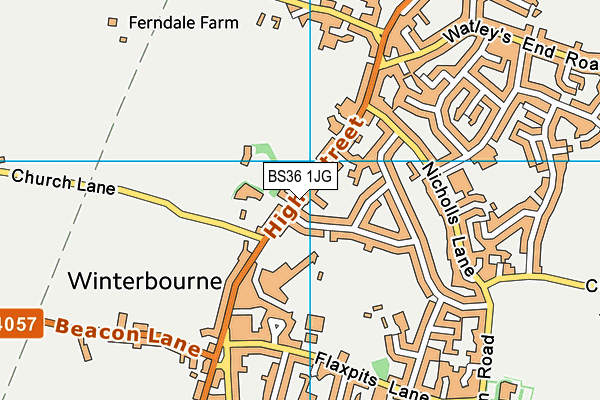 BS36 1JG map - OS VectorMap District (Ordnance Survey)