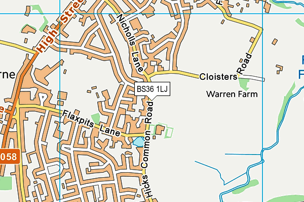 BS36 1LJ map - OS VectorMap District (Ordnance Survey)