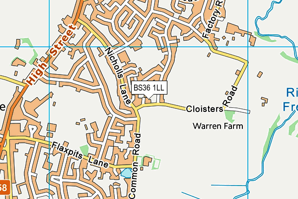 BS36 1LL map - OS VectorMap District (Ordnance Survey)