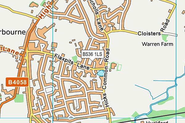 BS36 1LS map - OS VectorMap District (Ordnance Survey)