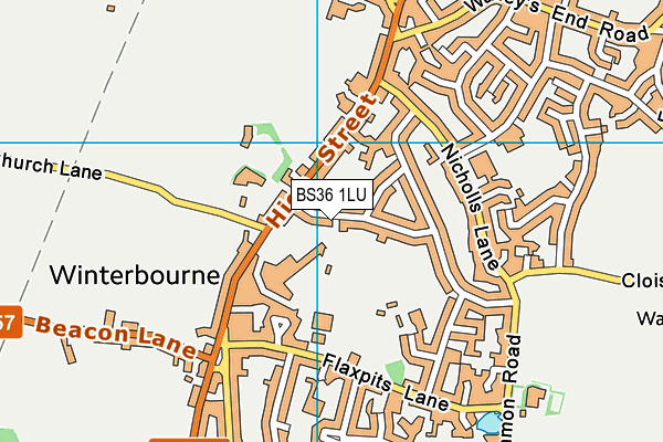 Winterbourne Recreation Ground map (BS36 1LU) - OS VectorMap District (Ordnance Survey)
