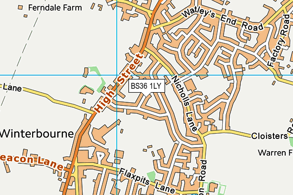 BS36 1LY map - OS VectorMap District (Ordnance Survey)