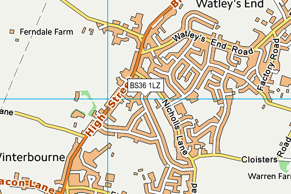 BS36 1LZ map - OS VectorMap District (Ordnance Survey)