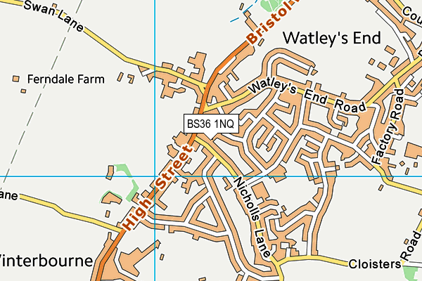 BS36 1NQ map - OS VectorMap District (Ordnance Survey)