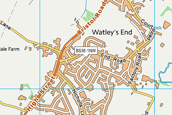 BS36 1NW map - OS VectorMap District (Ordnance Survey)