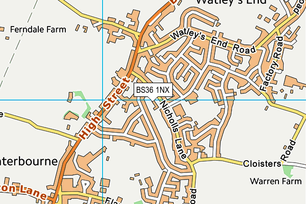 BS36 1NX map - OS VectorMap District (Ordnance Survey)