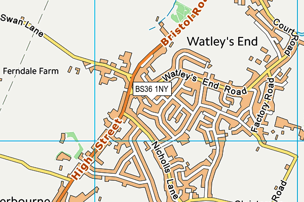 BS36 1NY map - OS VectorMap District (Ordnance Survey)