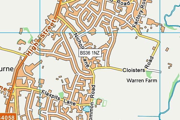 BS36 1NZ map - OS VectorMap District (Ordnance Survey)